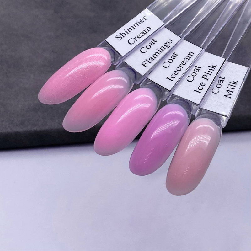 Ван Неил база камуфляж 15мл Cream Shimmer, Flamingo, Ice Cream, Ice Pink, Milk